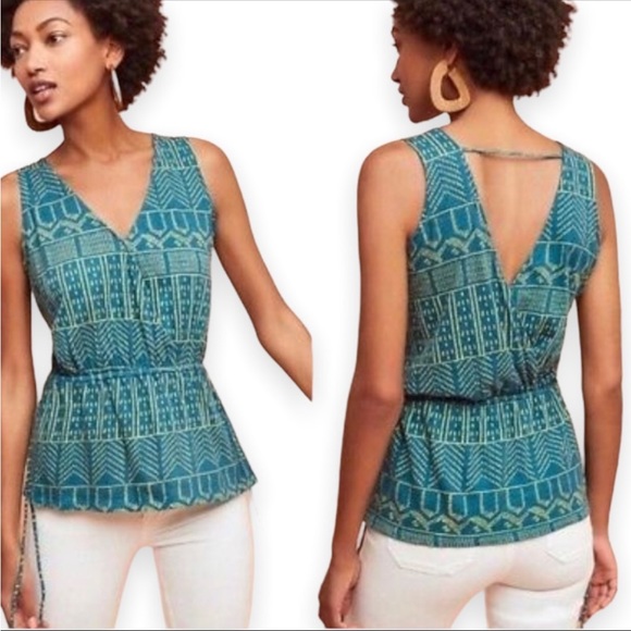 Anthropologie Pure and Good V Neck Wrap Tank Size Medium - Picture 1 of 6